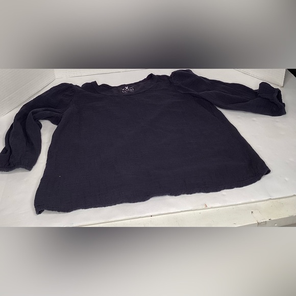 Velvet label long sleeve blue cotton top - Picture 3 of 11